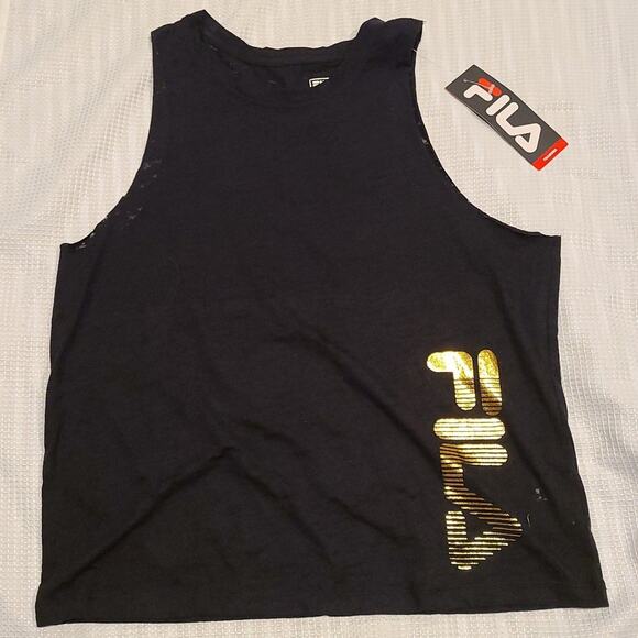 Fila Black Tank Top NWT Large Downtown Tank Sportswear Sleeveless - Picture 1 of 3